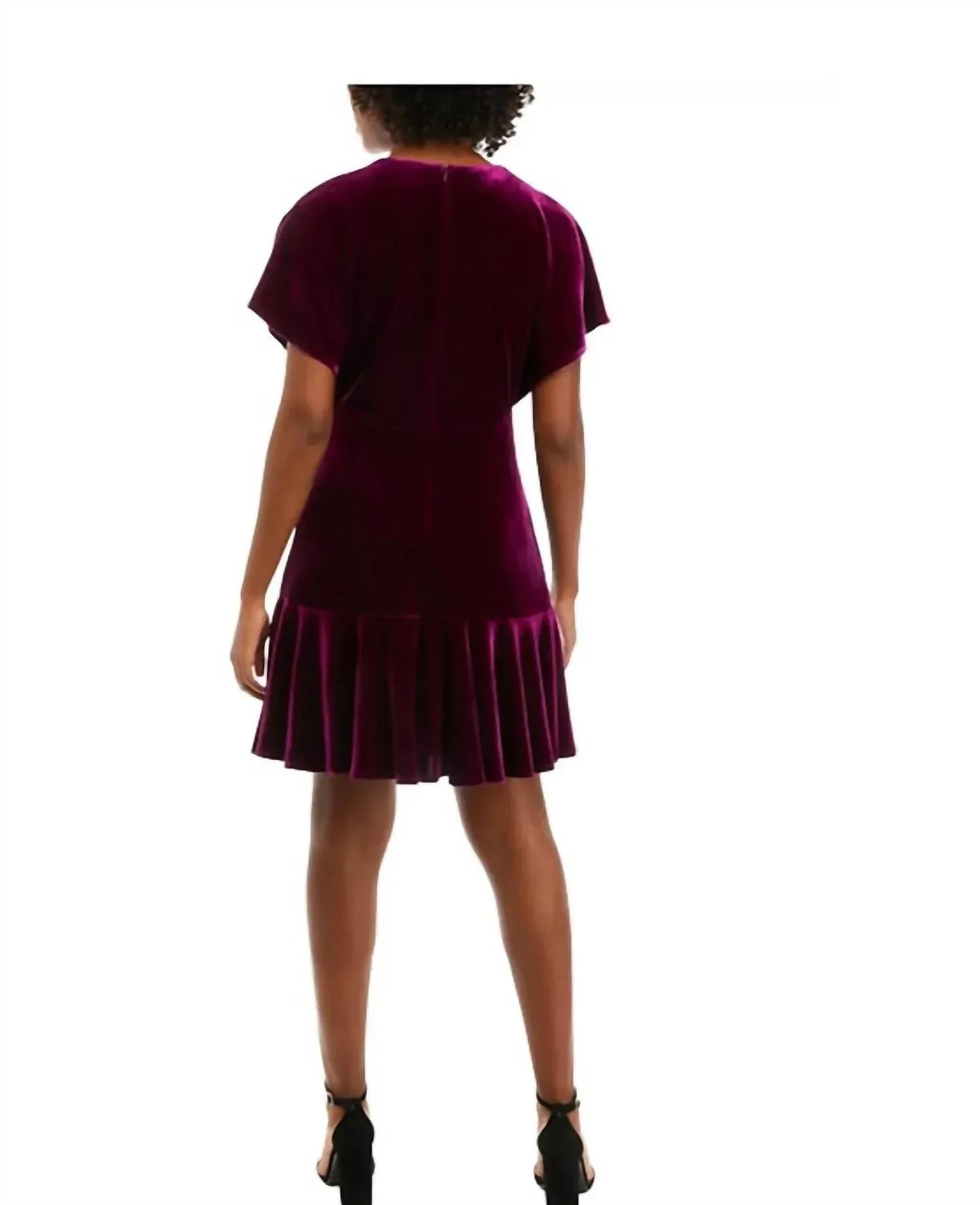 Taylor - V-neck Velvet Solid Fit And Flare Dress - Rack Hunt