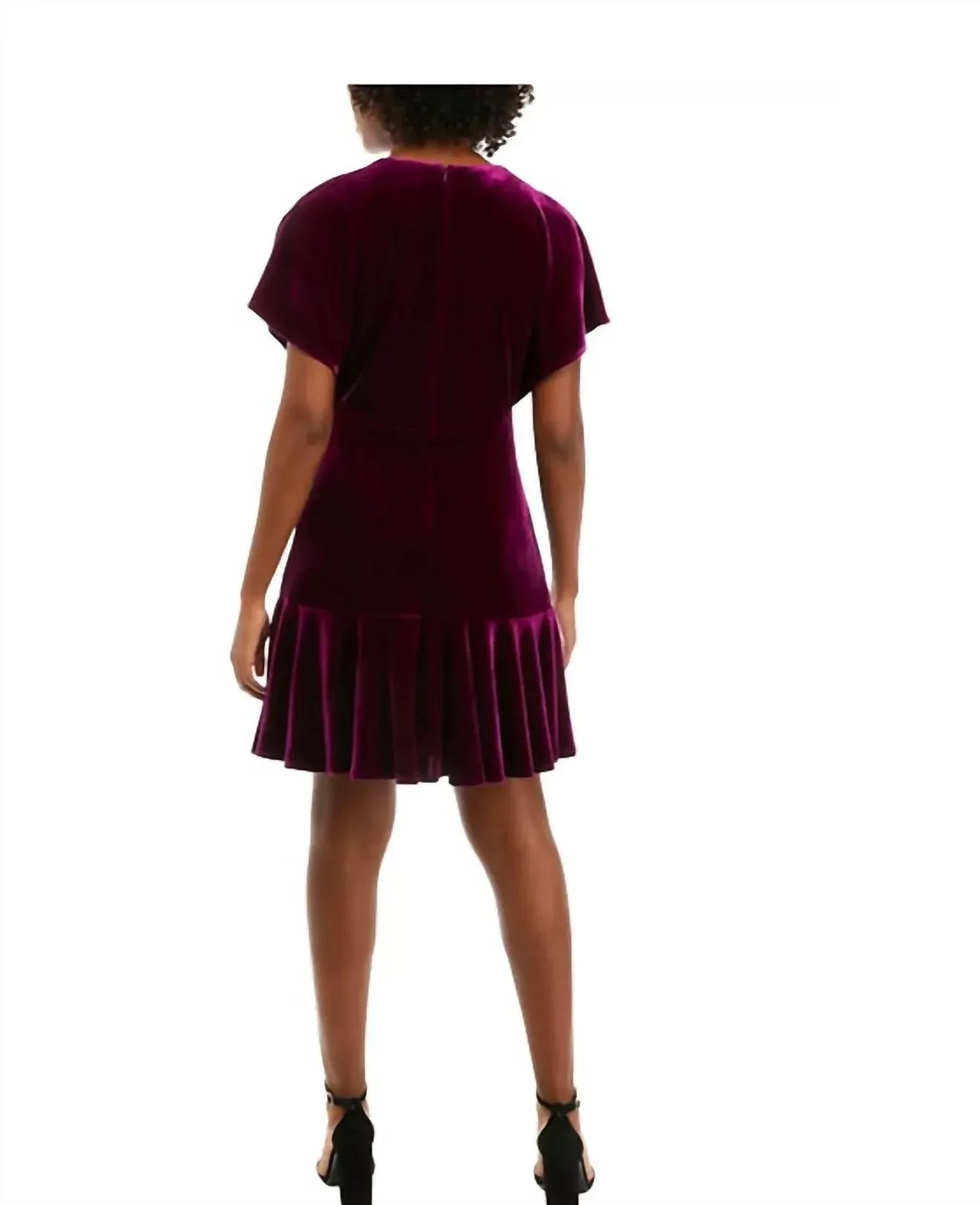 Taylor - V-neck Velvet Solid Fit And Flare Dress - Rack Hunt