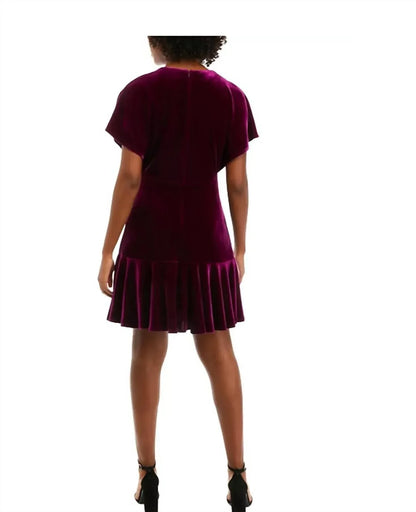 Taylor - V-neck Velvet Solid Fit And Flare Dress - Rack Hunt