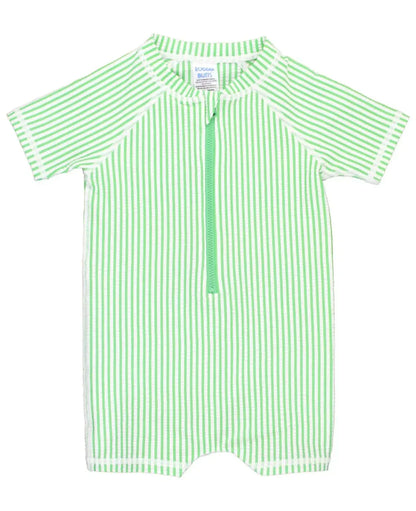 Rugged Butts - Baby Boys Seersucker Short Sleeve One Piece Rash Guard Swimsuit - Rack Hunt