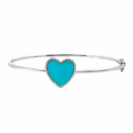 Trio - Women's Diamond Heart Bangle Bracelet - Rack Hunt -