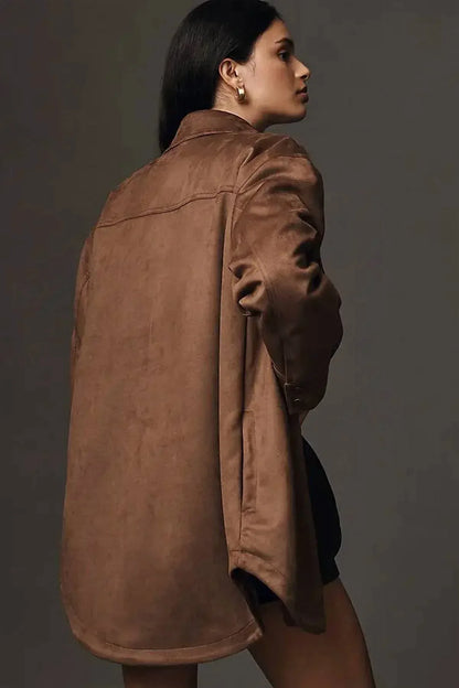 Pilcro - Women's Relaxed Faux-suede Shacket - Rack Hunt