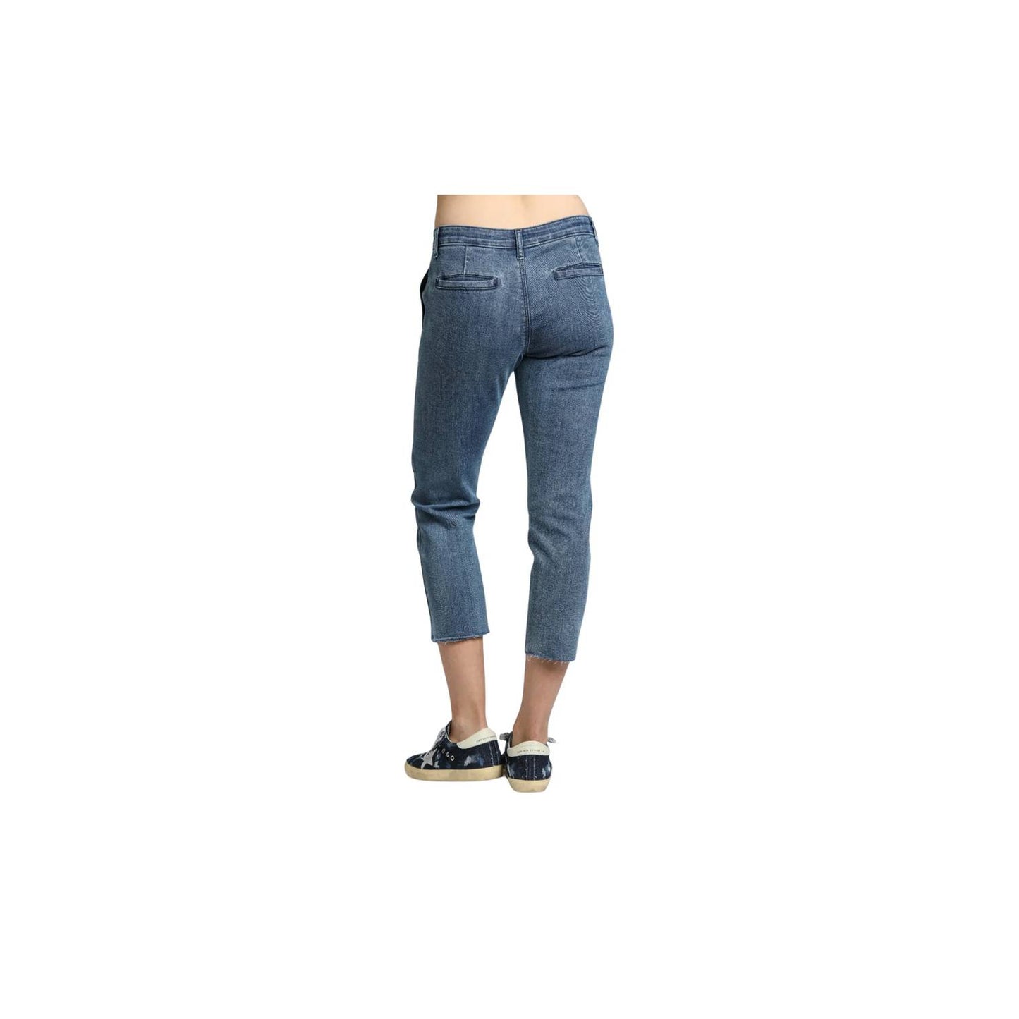 Distressed Raw Hem Trouser Jean