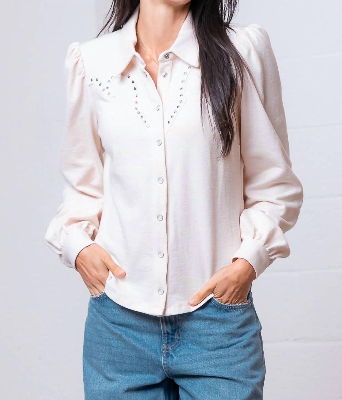 Amarillo Studded Yoke Western Blouse