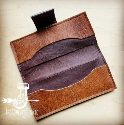Women's Hair On Hide With Snap Leather Wallet