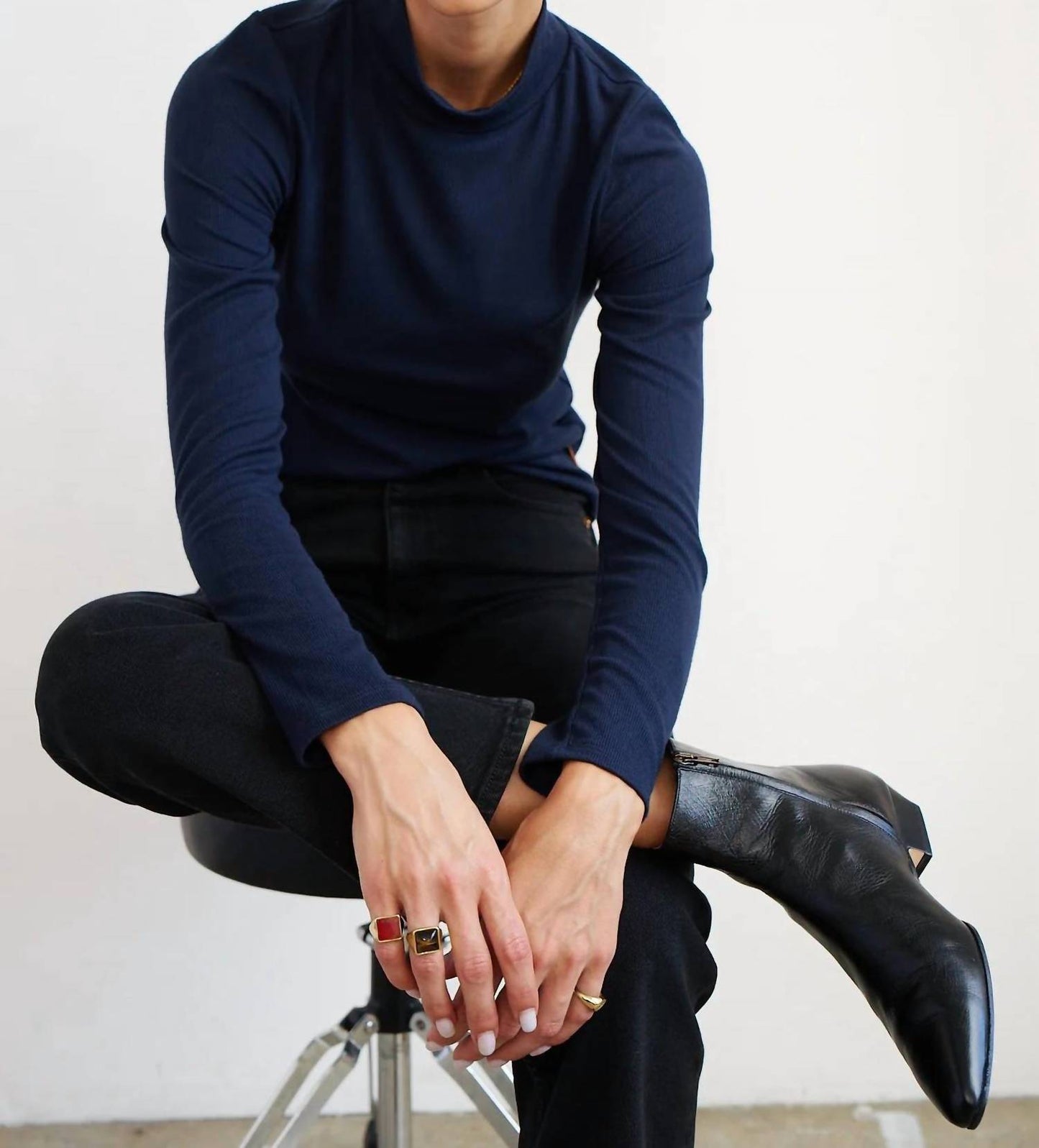 The Mock Neck Long Sleeve Tee