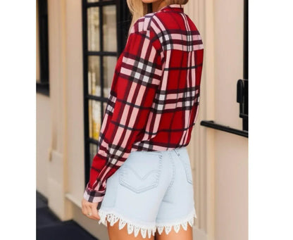 First Love by Lovelyn - Plaid Light Knit Sweater - Rack Hunt