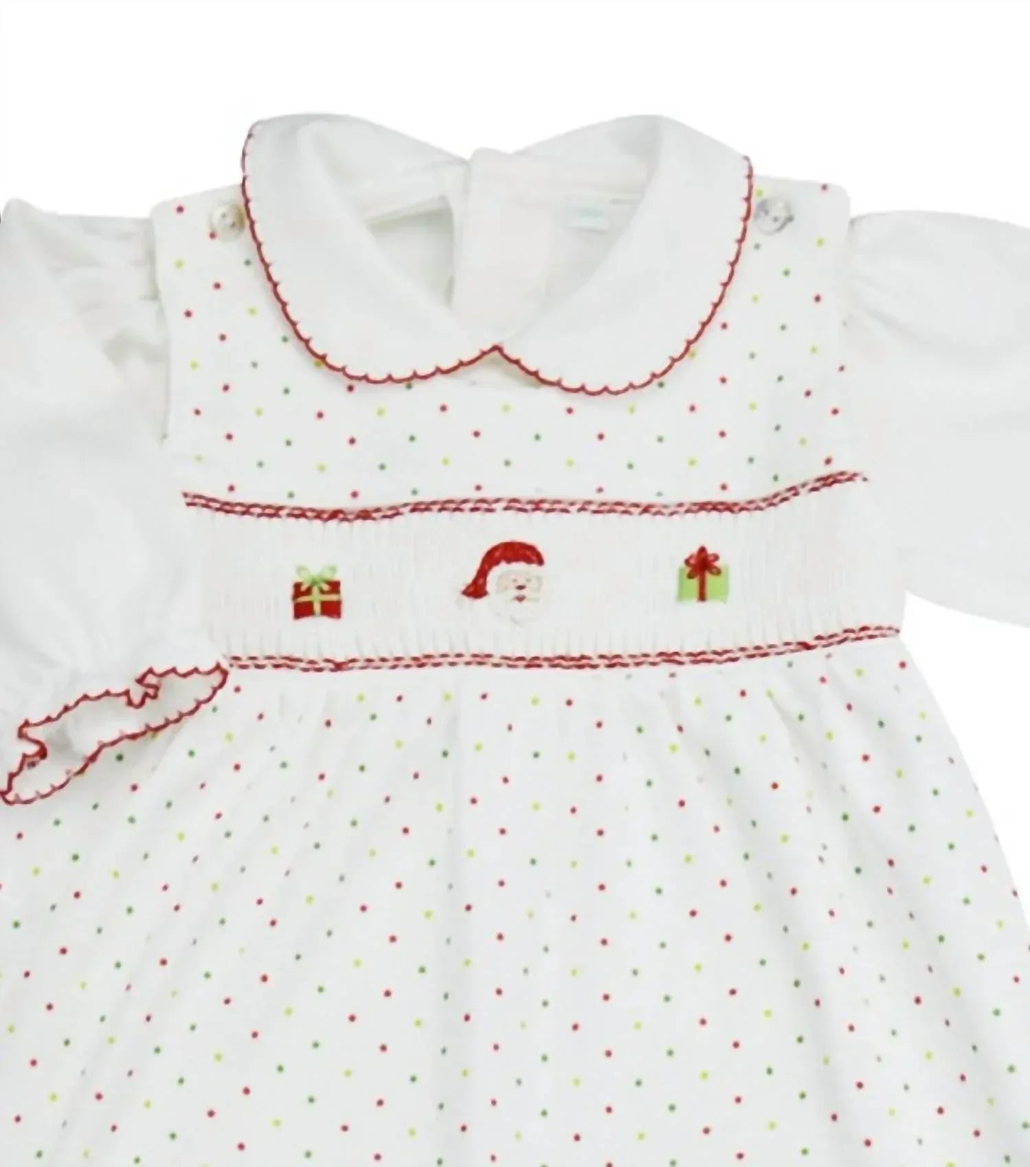 Baby Threads - Baby Girls Tis The Season 2-piece Smocked Romper Set - Rack Hunt