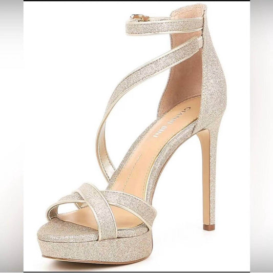 Gianni Bini - Women's Corielle Glitter Ankle Strap Platform Sandals - Rack Hunt -