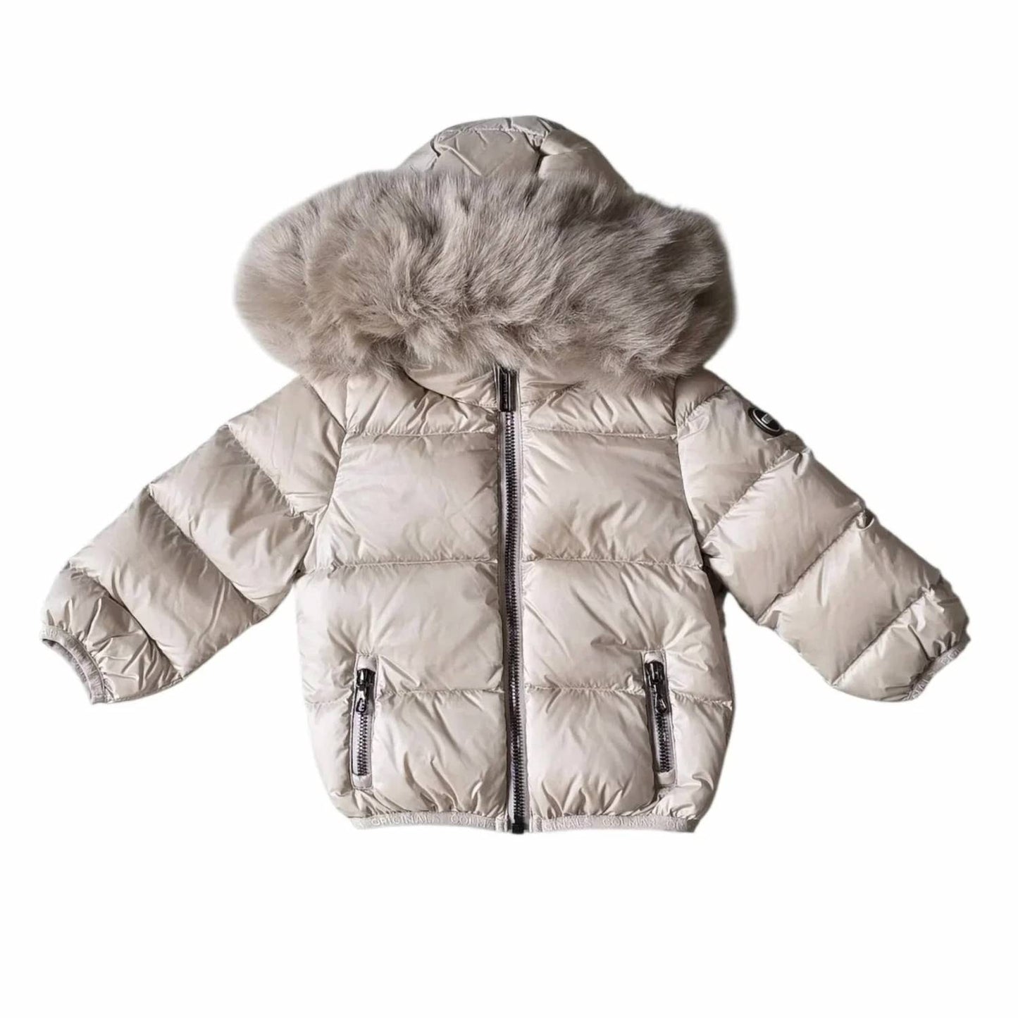 Baby's Down Coat With Fur Trim