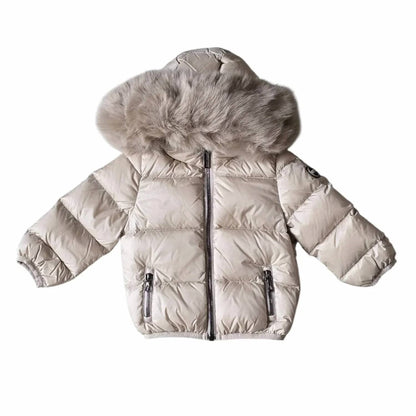 Baby's Down Coat With Fur Trim
