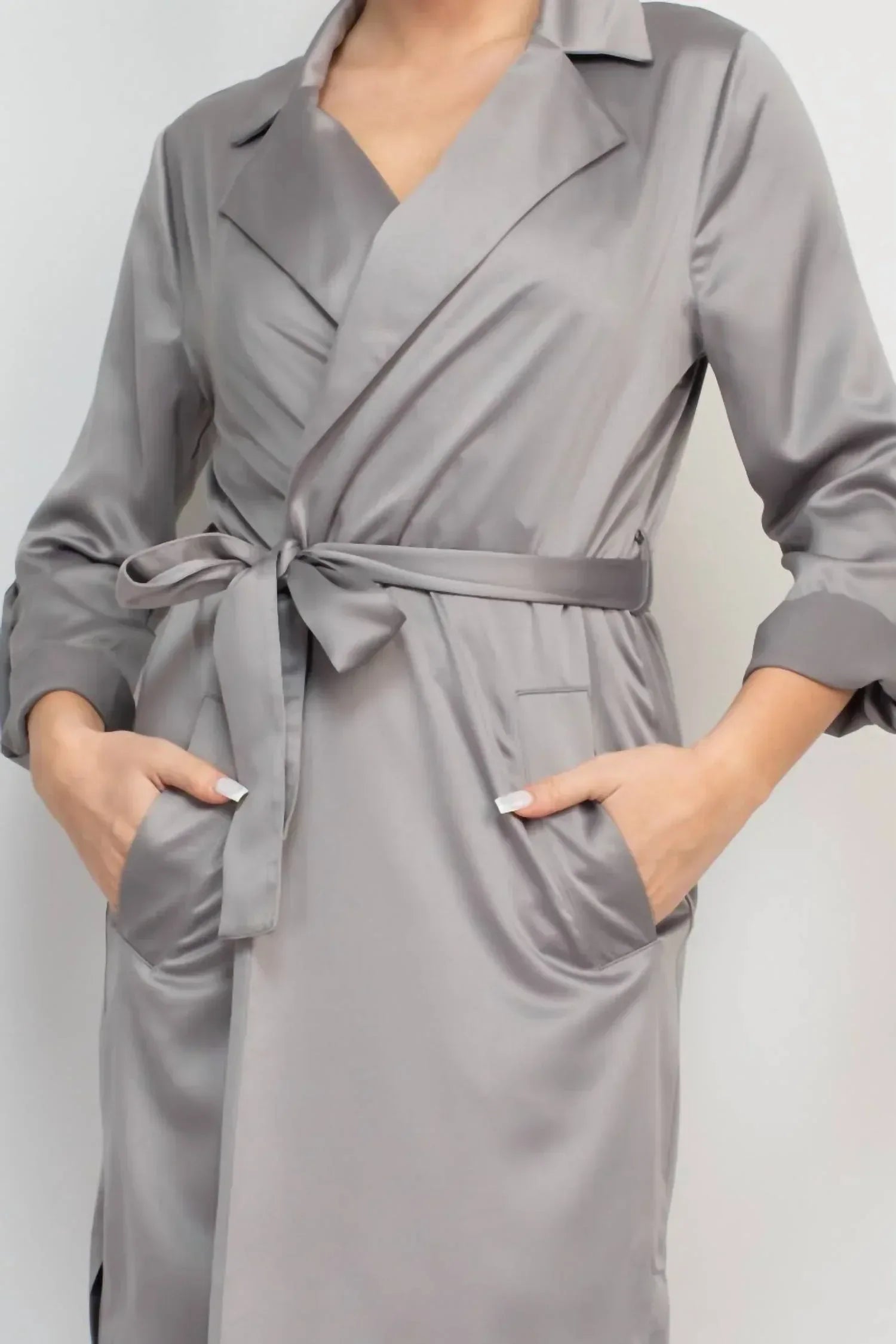 Haute Monde - Satin Trench Coat - Rack Hunt