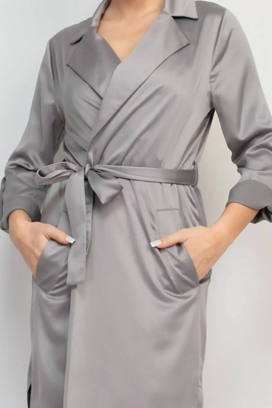 Haute Monde - Satin Trench Coat - Rack Hunt