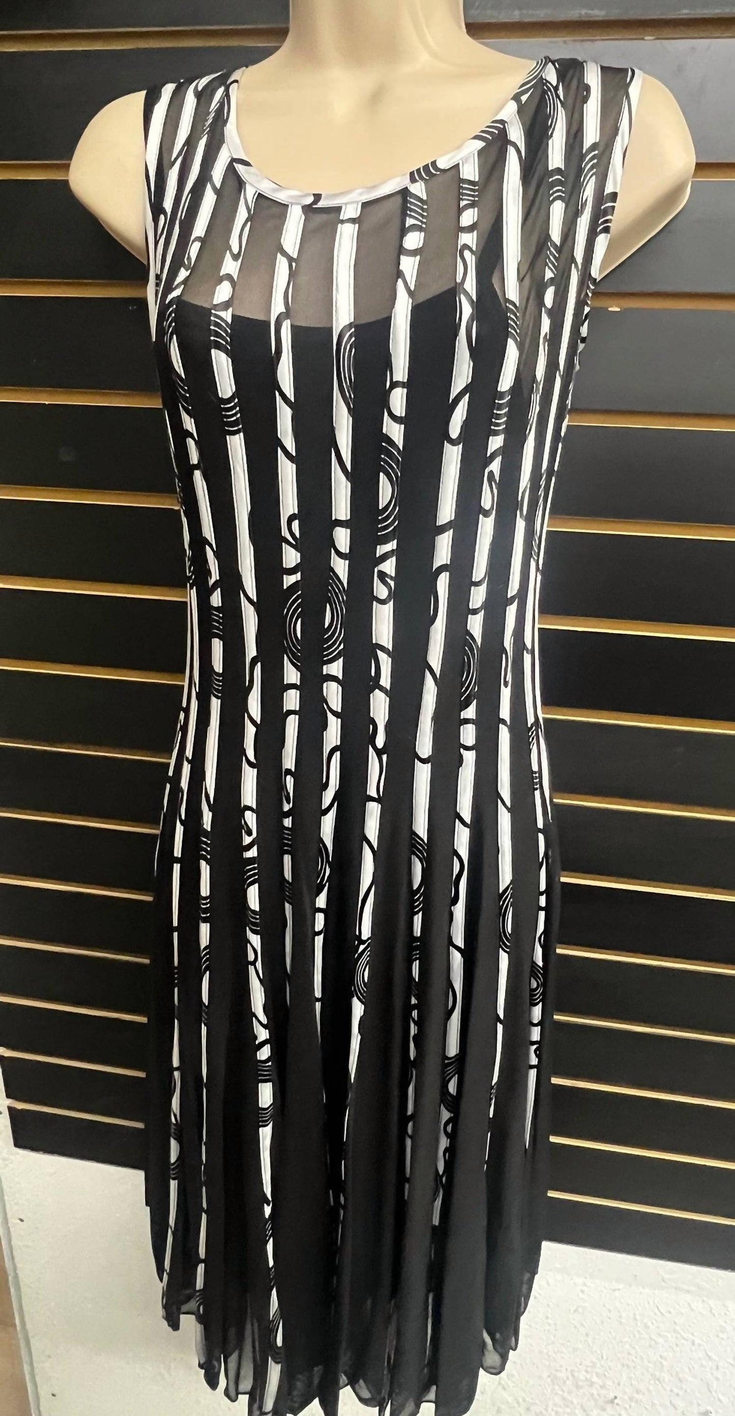 Women's Ribbed Shaw Mesh Dress