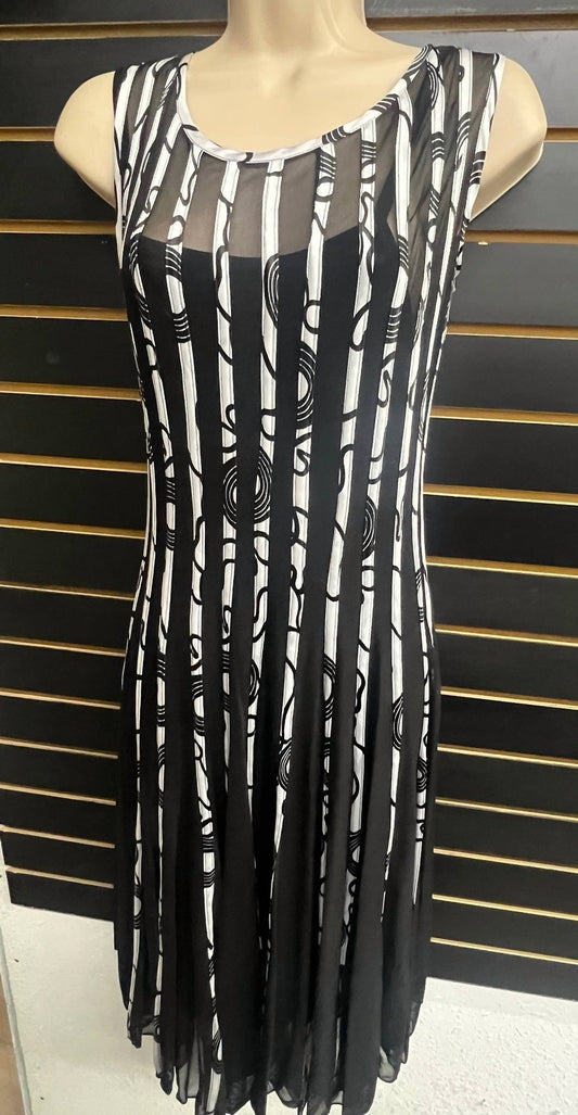 Women's Ribbed Shaw Mesh Dress