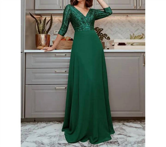 V-neck A-line Sequin Dress