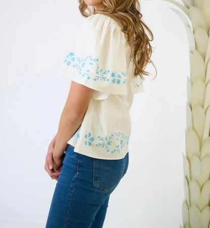 BROOKS AVENUE - Georgia Square Neck Blouse - Rack Hunt