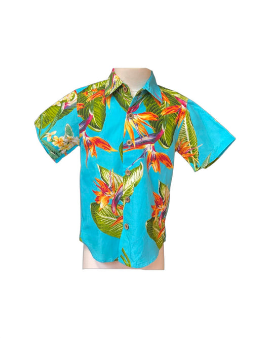 Boys Birds Of Paradise Shortsleeve "kalani" Aloha Shirt