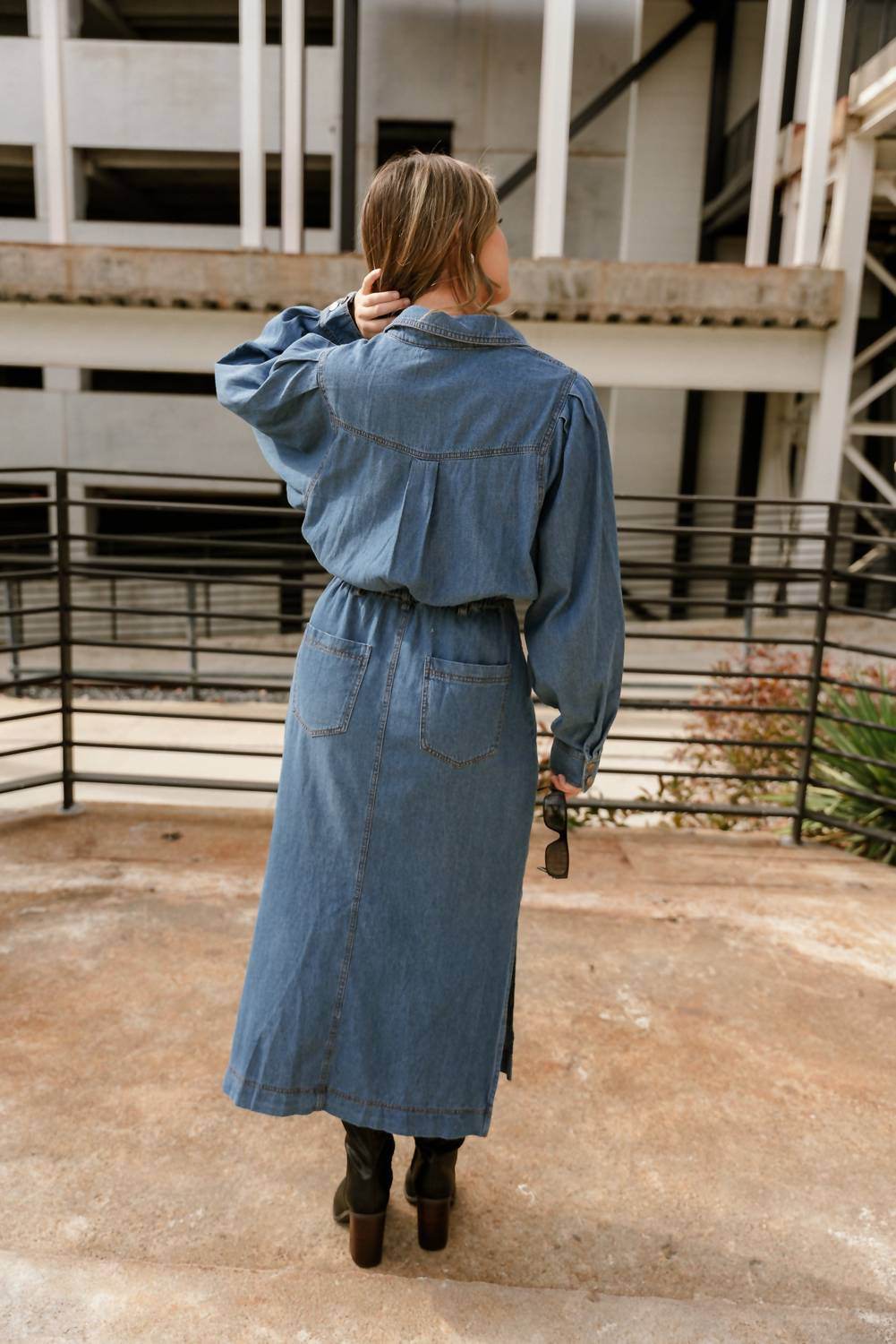 How Very Loved - Tianna Denim Midi Dress - Rack Hunt -
