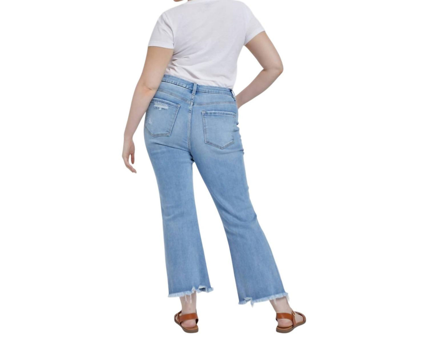 High Rise Crop Flare Jeans