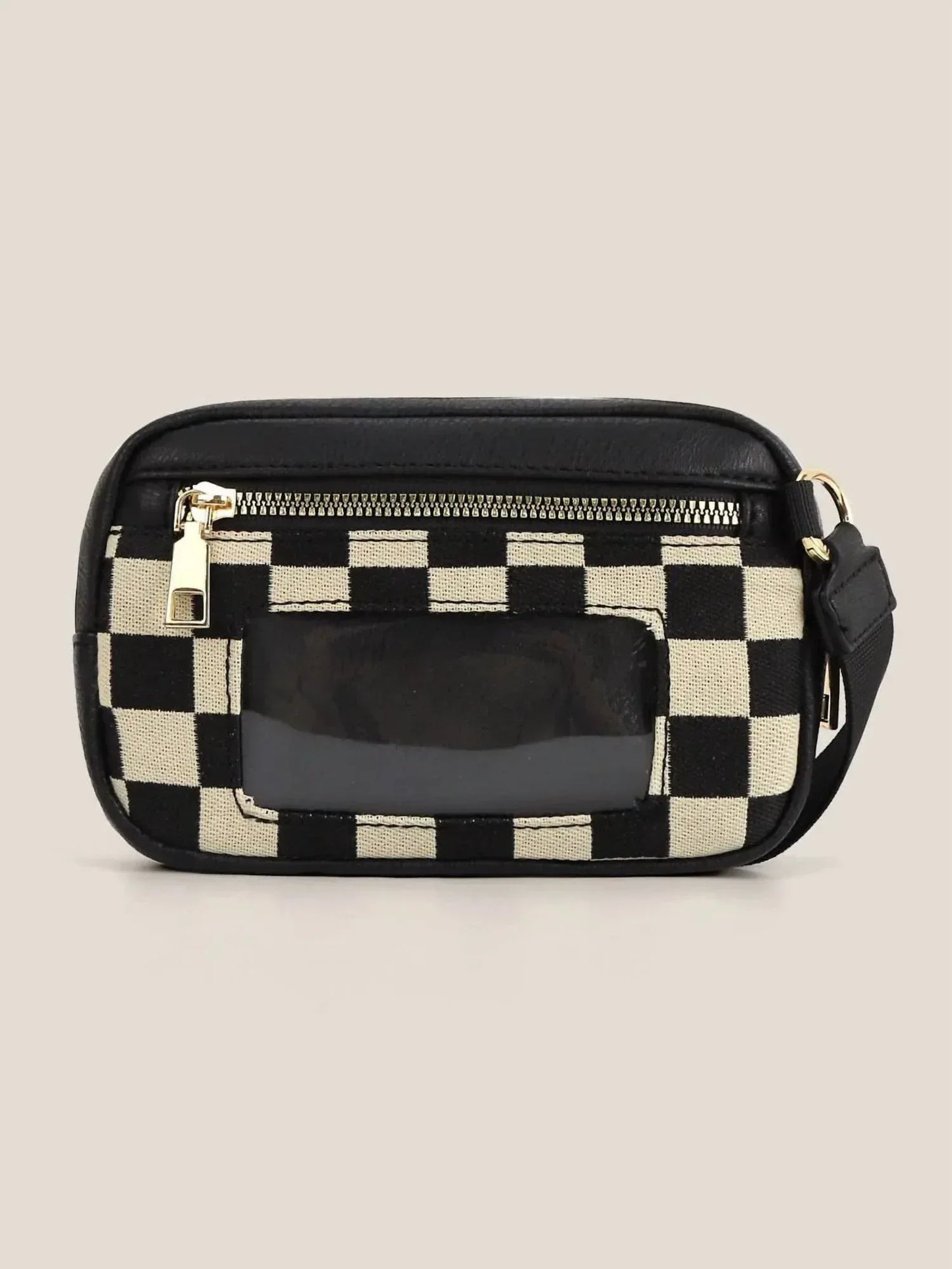 The Lyrical Spirit - Women's Checkered Id Wallet Vegan Leather Canvas Wristlets - Rack Hunt