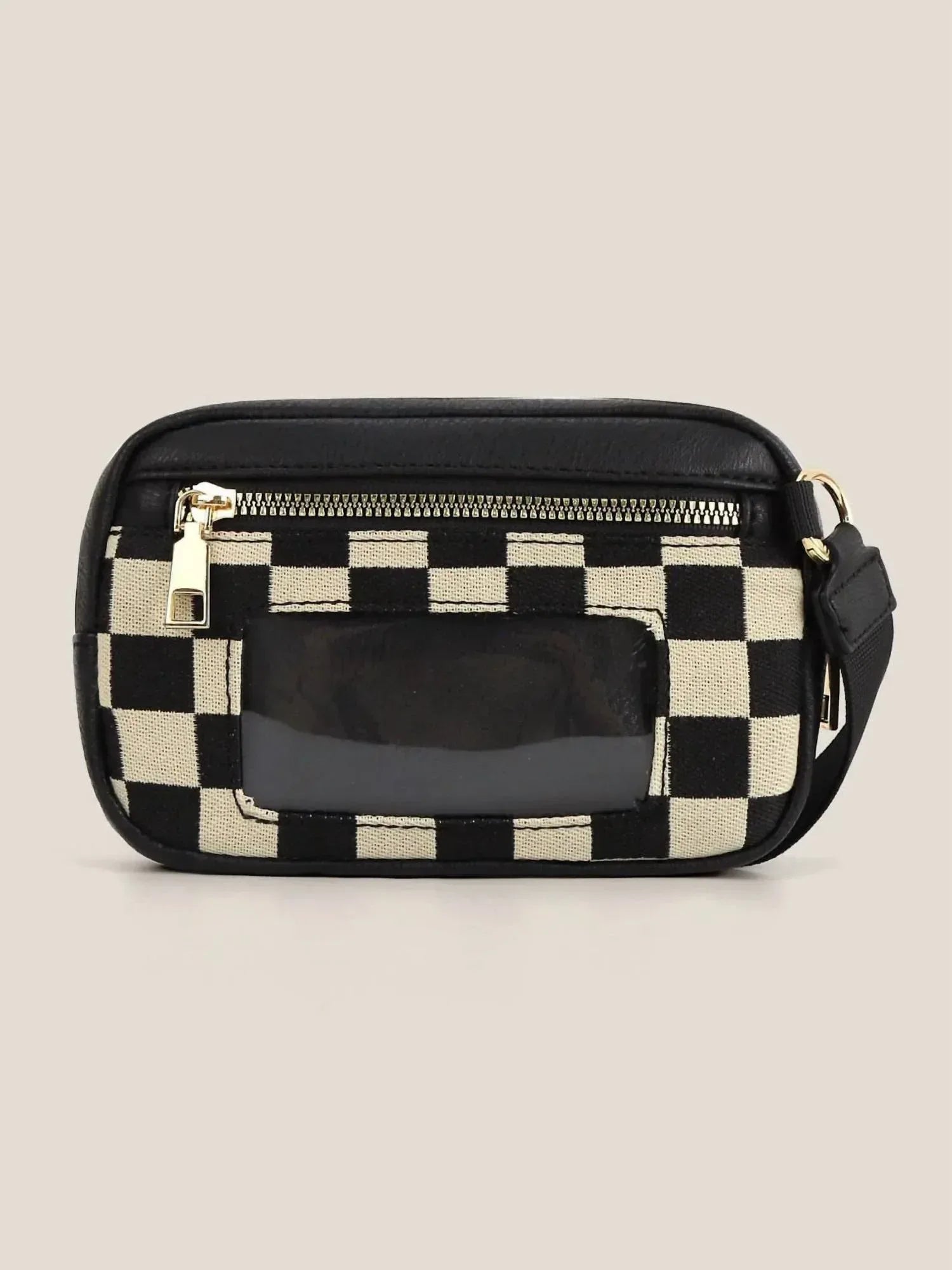 The Lyrical Spirit - Women's Checkered Id Wallet Vegan Leather Canvas Wristlets - Rack Hunt
