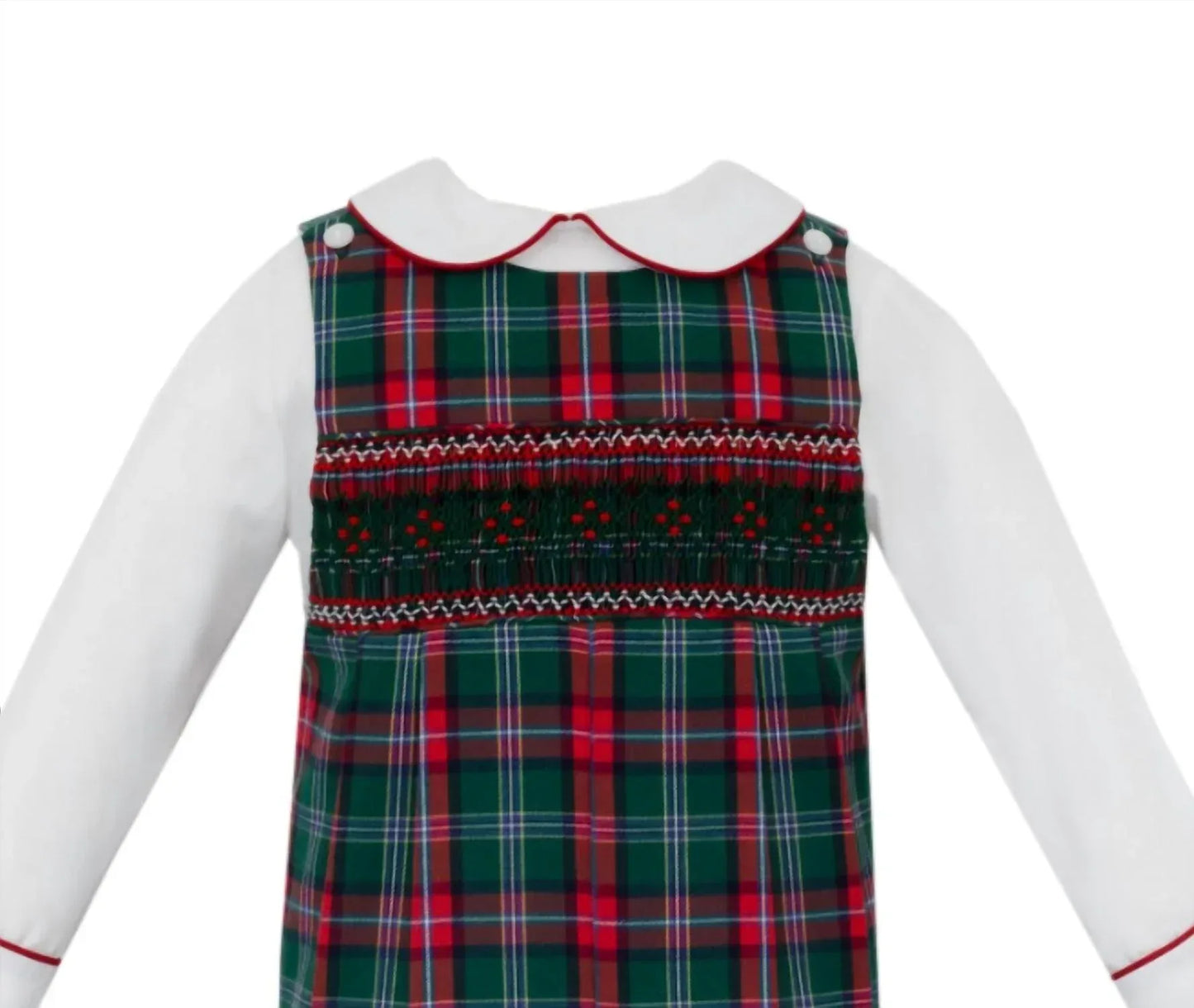 Anavini - Boy's Plaid Smocked Short Jon Jon With Long Sleeve Shirt Set - Rack Hunt