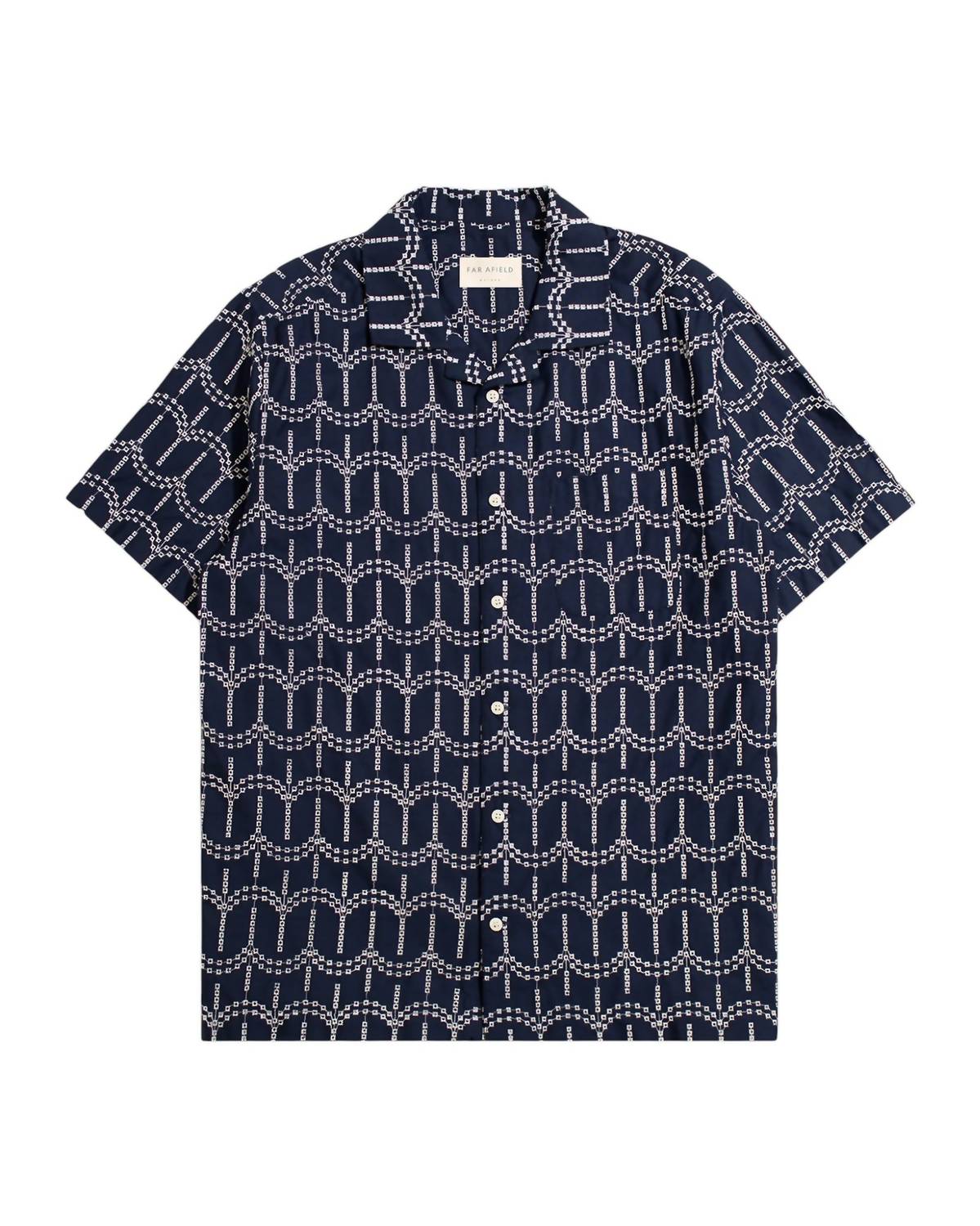 Stachio Short Sleeve Palm Tree Dobby Shirt