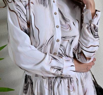 Swirl Print Skirt Set