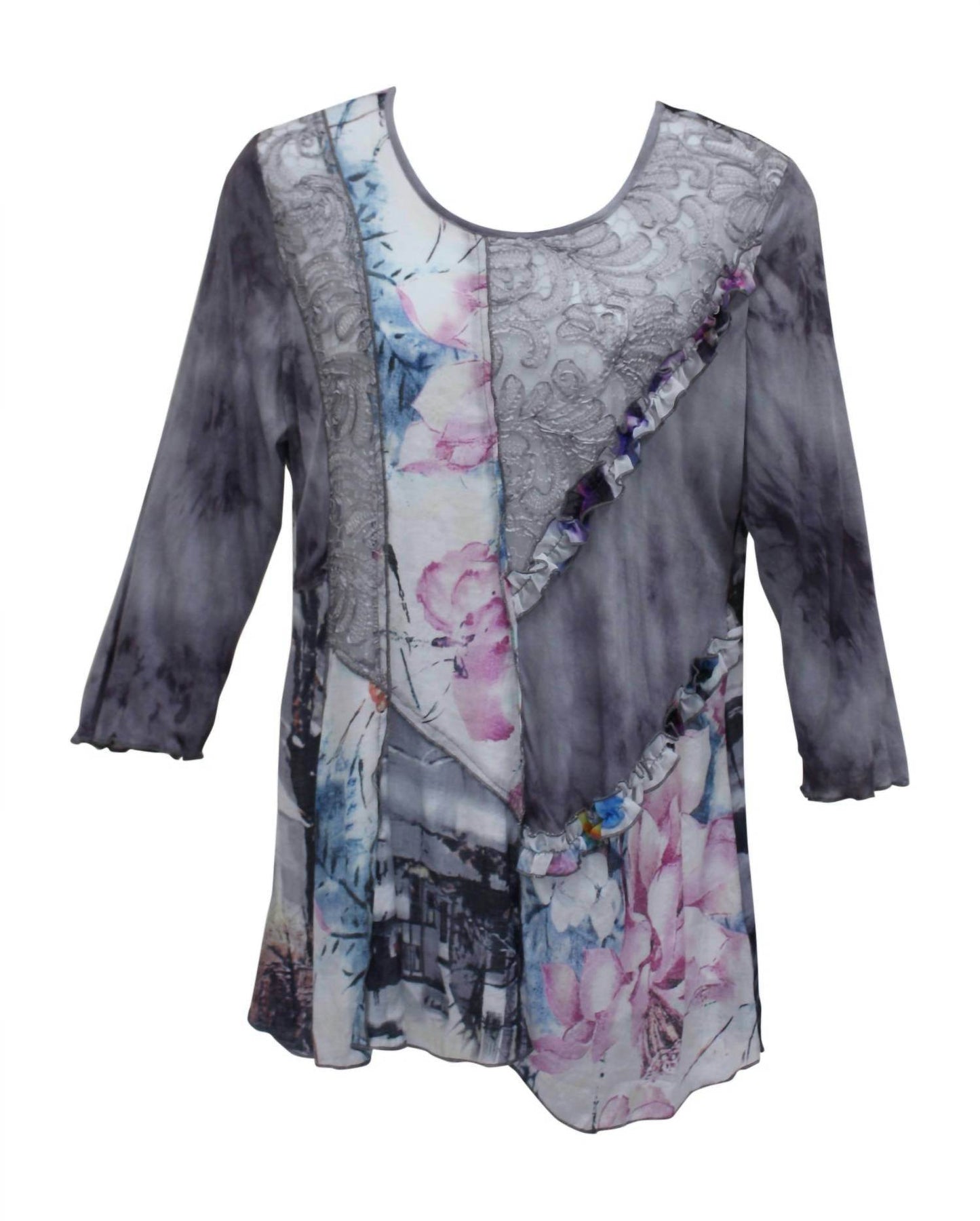 LV Collection - Women's Floral & Ruffle Tunic - Rack Hunt -