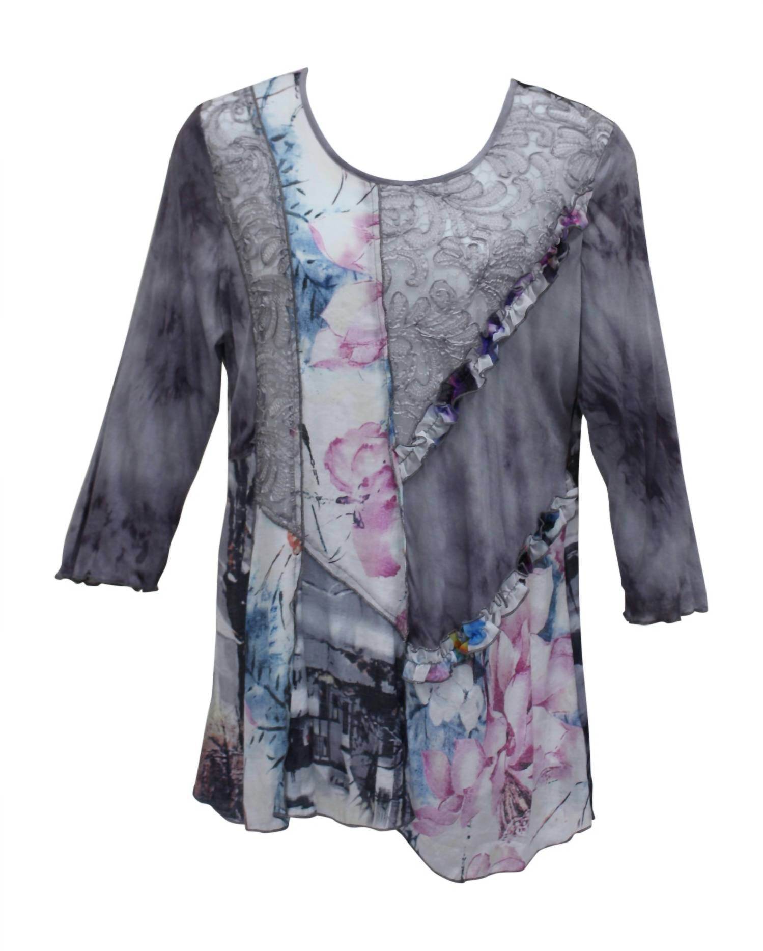 LV Collection - Women's Floral & Ruffle Tunic - Rack Hunt -