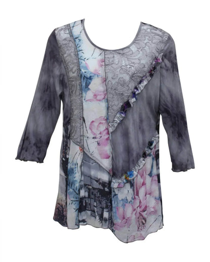LV Collection - Women's Floral & Ruffle Tunic - Rack Hunt