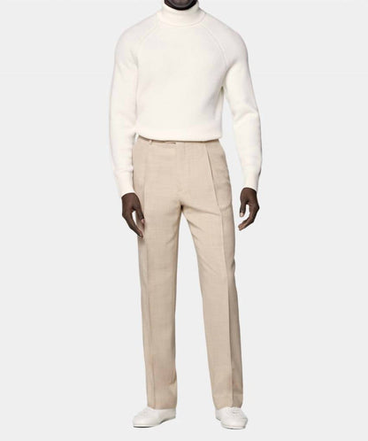 Ribbed Merino Wool Turtleneck Sweater - Plus