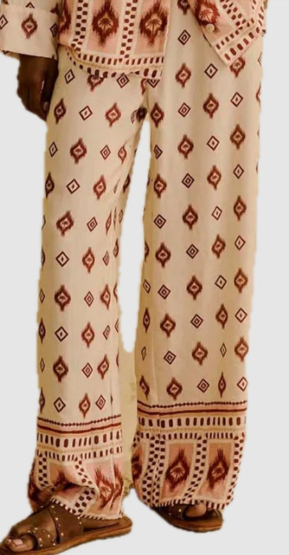 Printed Wide Leg Pants