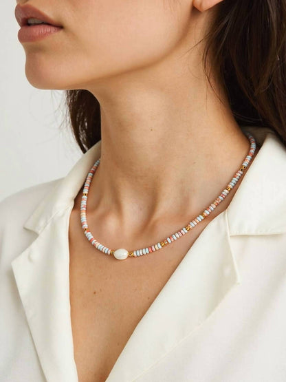Women's Bali Beaded Pearl Necklace