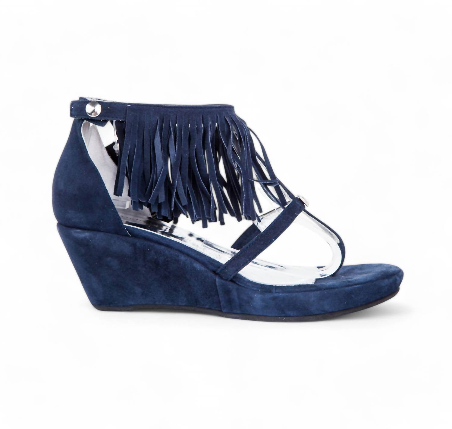 Andrea Morelli - Suede Leather Fringe Wedge Sandals - Rack Hunt -