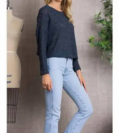 Crew Neck Cable Knit Long Sleeves Top