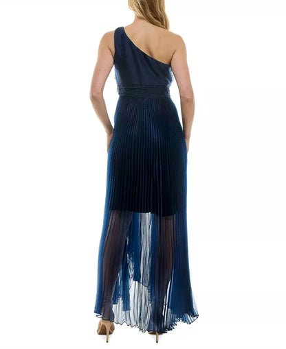 Taylor - Asymmetric One Shoulder Pleated Organza Gown - Rack Hunt