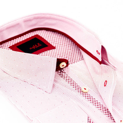 Men's Button Down Jacquard Shirt With Checkered Trim