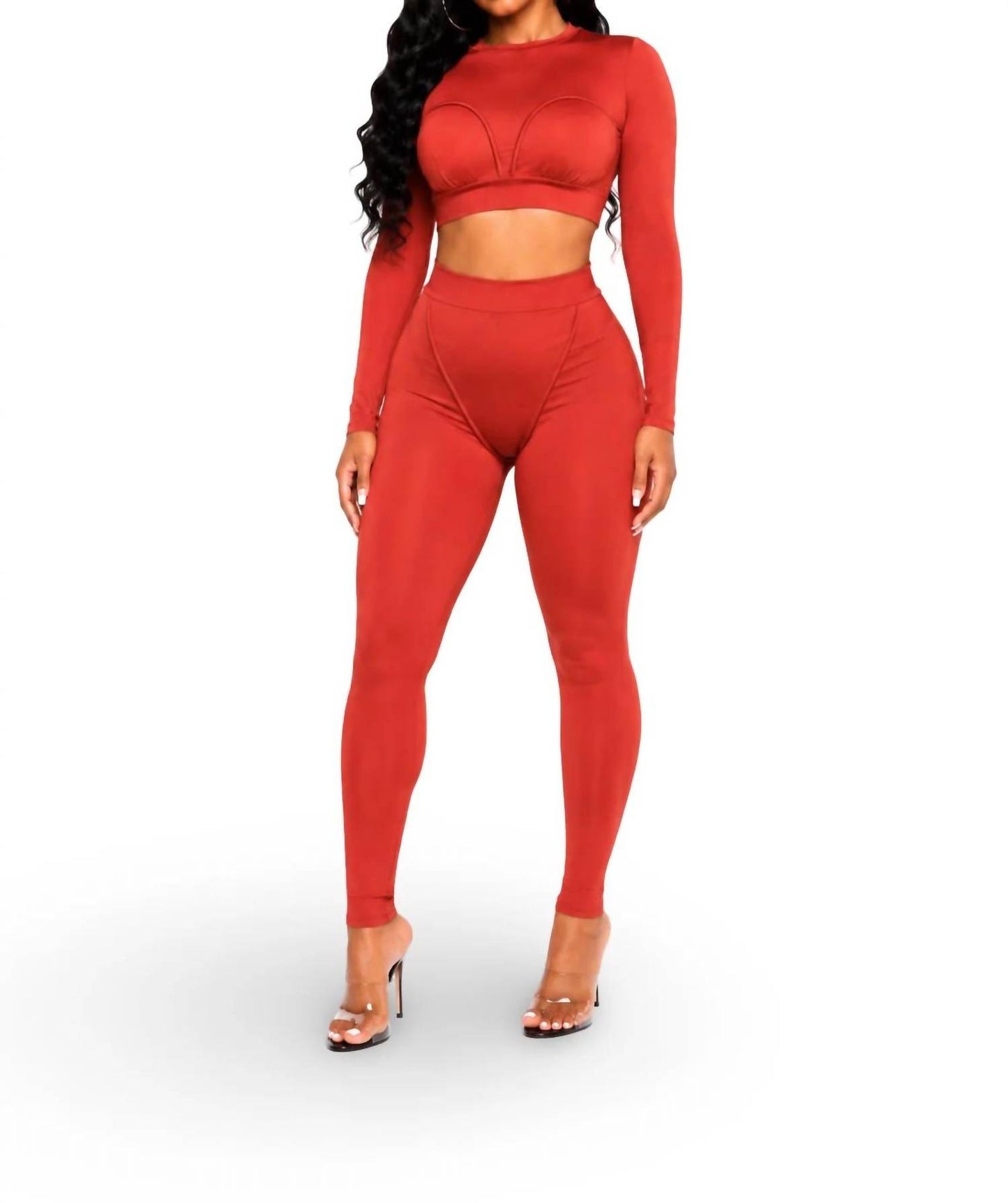 Don't Make A Scene - Long Sleeve Detailed Legging Set