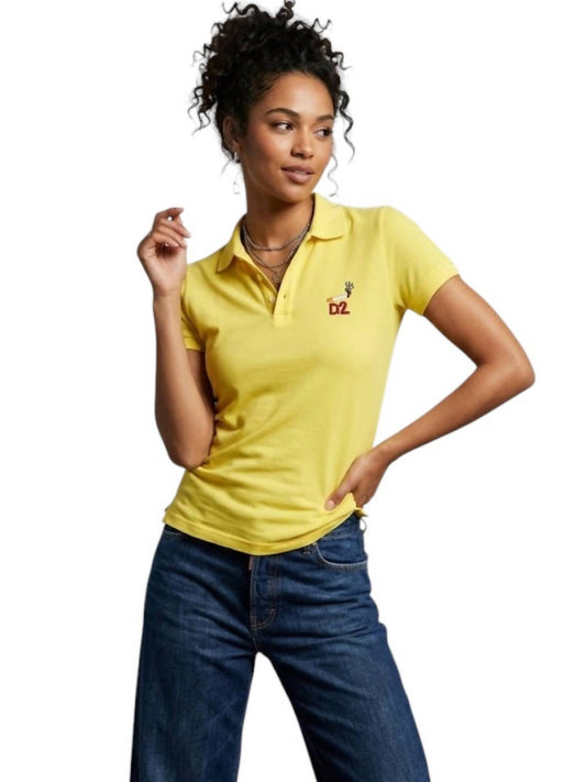 Women's Graphic Logo Cotton Polo T-shirt