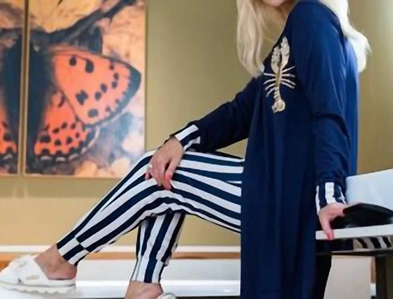 Laines London - lobster pajama set with robe - Rack Hunt