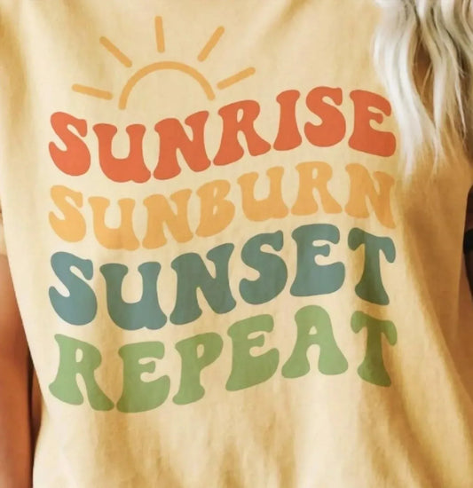 Peach Closet - Women's Sunrise Sunburn Sunset Repeat Tee - Rack Hunt