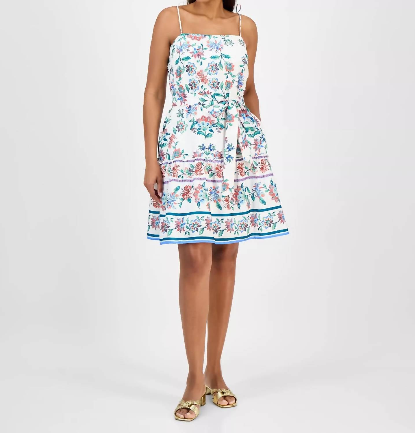 Printed Sleeveless Fit & Flare Dress