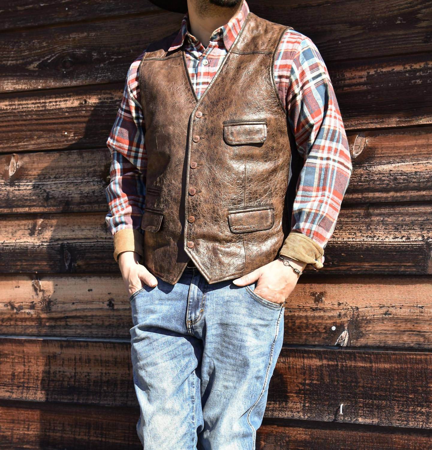 Flynt Western - Chisos Western Leather Vest - Rack Hunt -