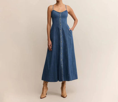 Angel Eyes Denim Midi Dress