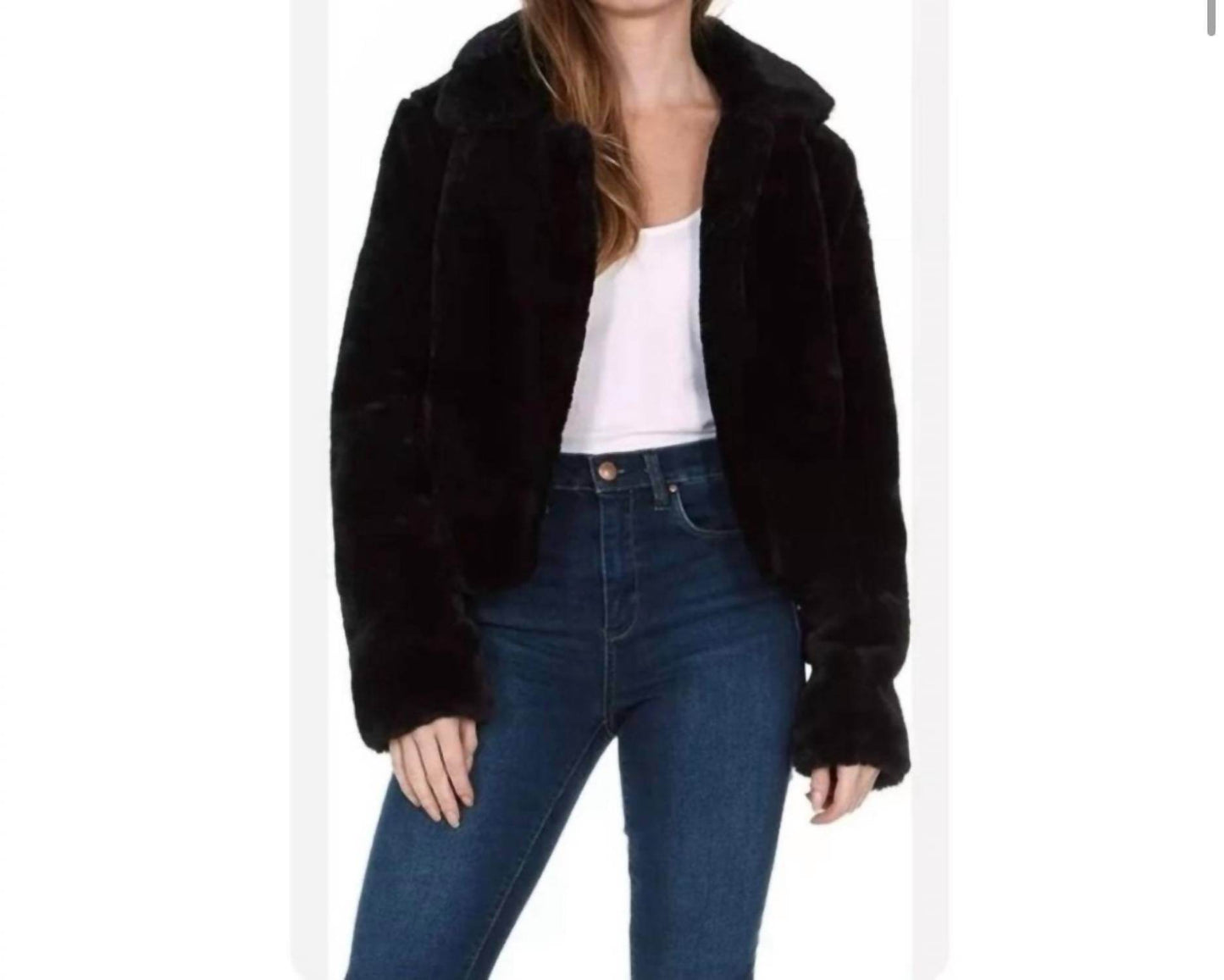 Silent New York - Faux Fur Cropped Jacket Coat - Rack Hunt -