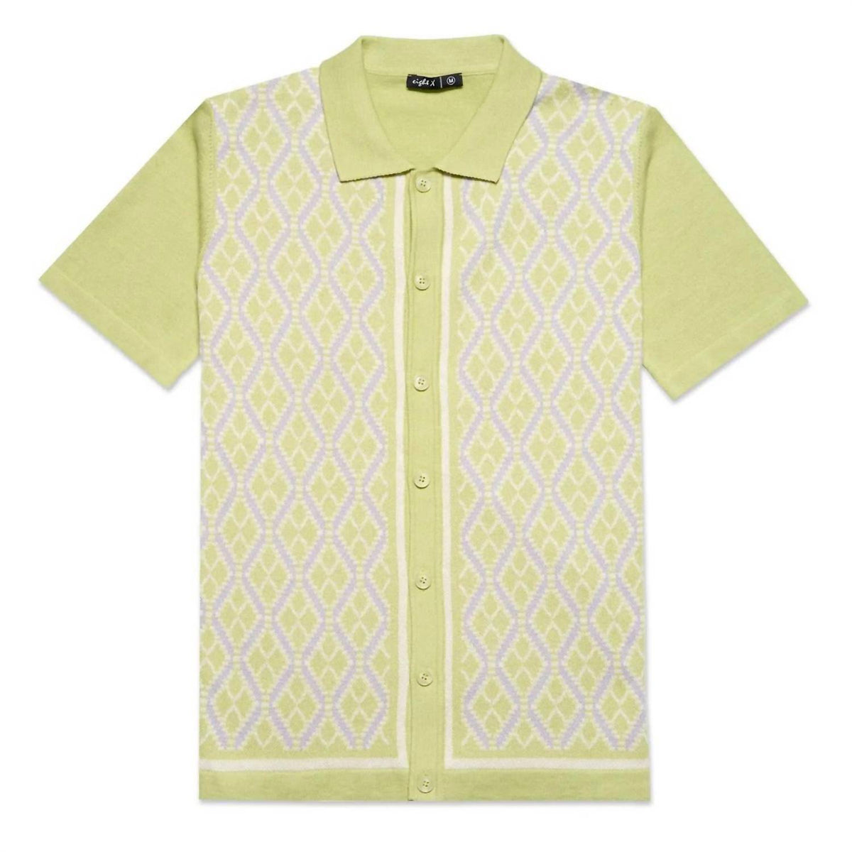 Diamond Weave Knit Polo Shirt