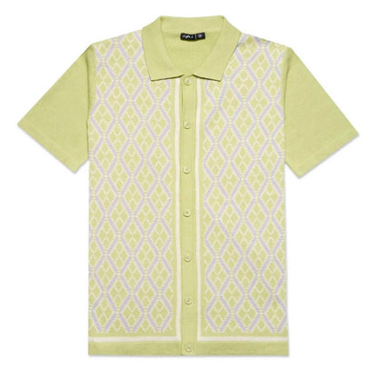 Diamond Weave Knit Polo Shirt