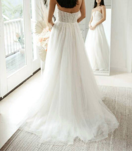 Aeryn Beaded Strapless Wedding Gown